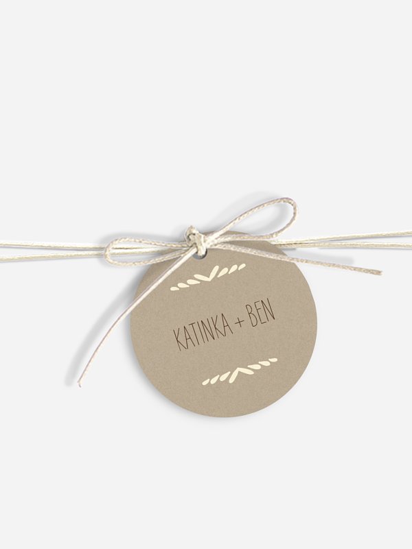 Anhänger mit Band zur Hochzeit Rustic Love