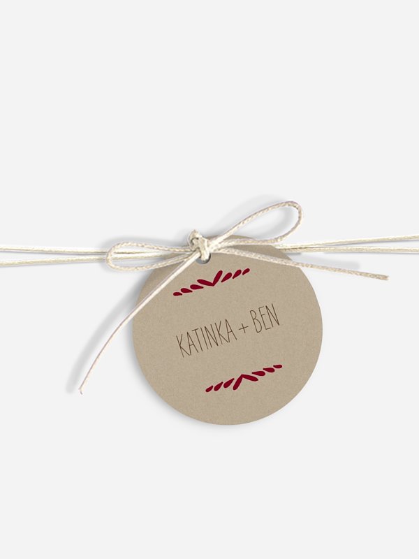 Anhänger mit Band zur Hochzeit Rustic Love