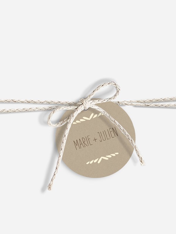 Étiquette avec ruban Rustic Love