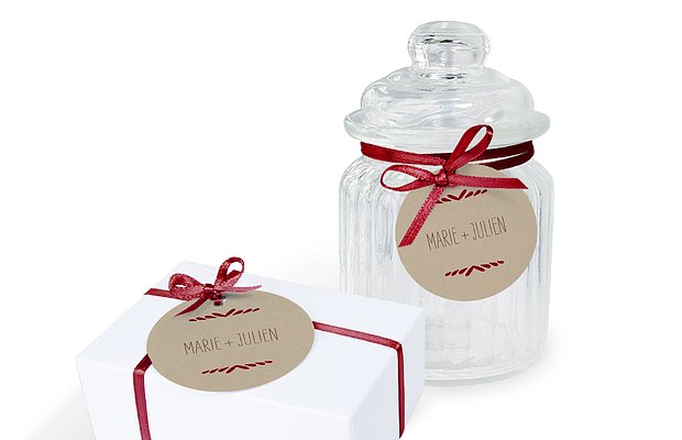 Étiquette avec ruban Rustic Love
