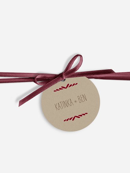 Anhänger mit Band zur Hochzeit Rustic Love