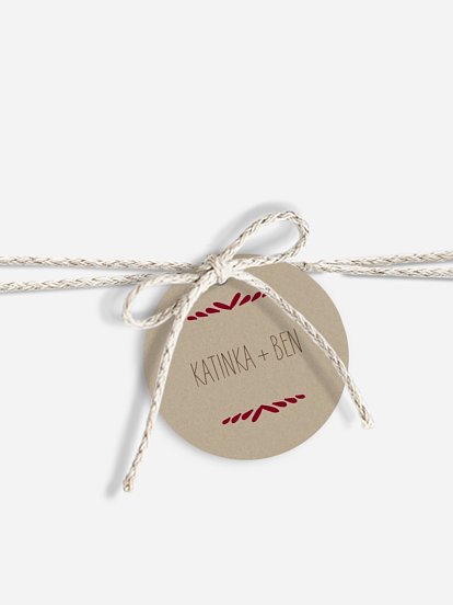 Anhänger mit Band zur Hochzeit Rustic Love