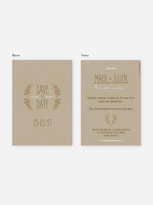Save the date Rustic Love