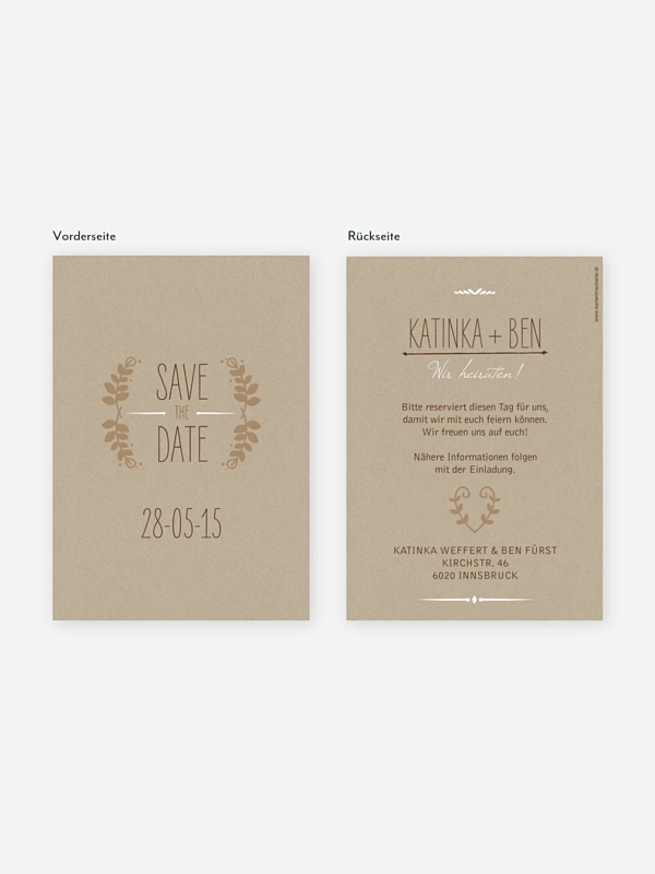 Save-the-Date Karte Rustic Love