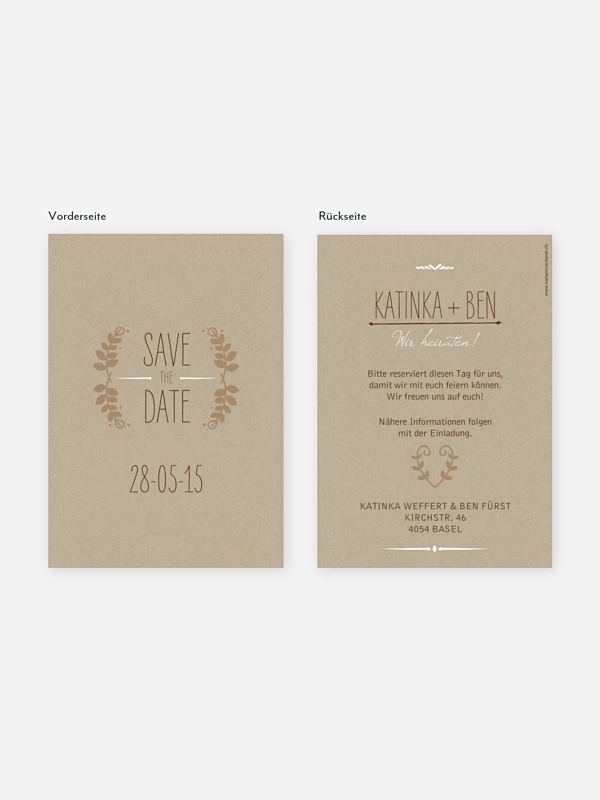 Save-the-Date Karte Rustic Love