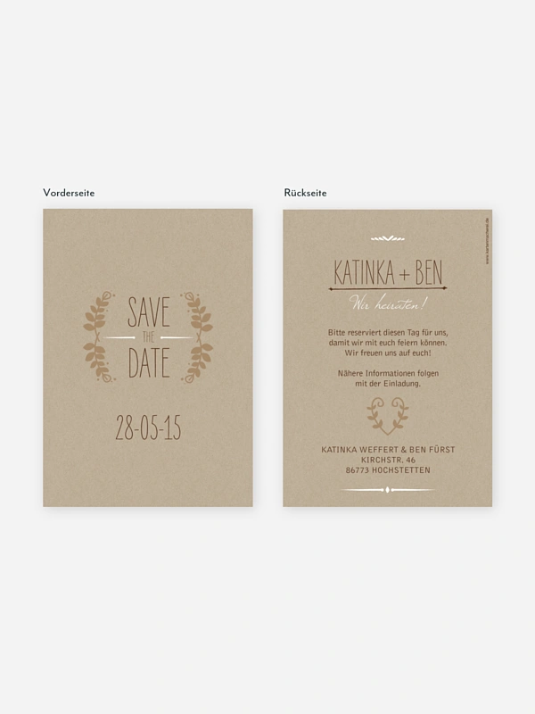 Save-the-Date Karte Rustic Love