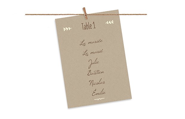 Cartons plan de table mariage Rustic Love