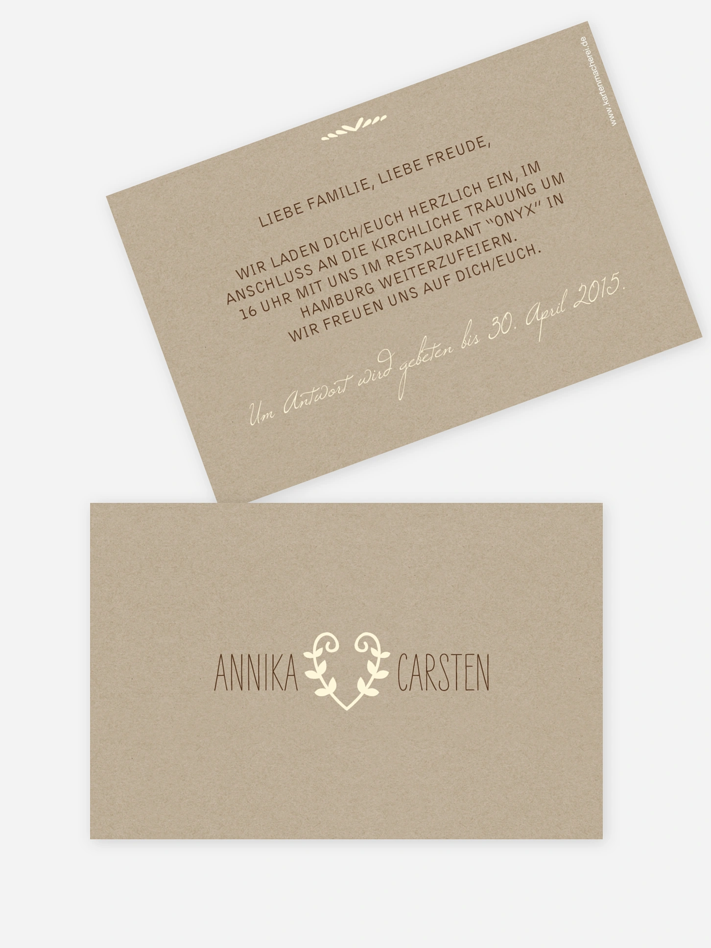 Hochzeit Mini-Einladungskarte Rustic Love