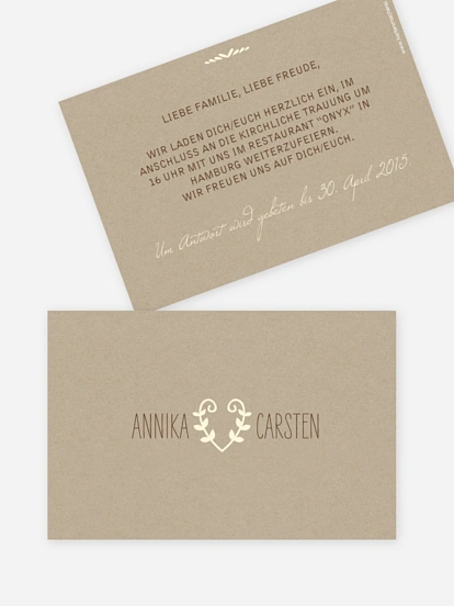 Hochzeit Mini-Einladungskarte Rustic Love