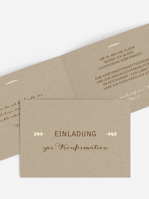 Konfirmationseinladung Rustic Love