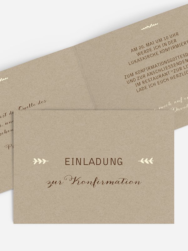 Konfirmationseinladung Rustic Love