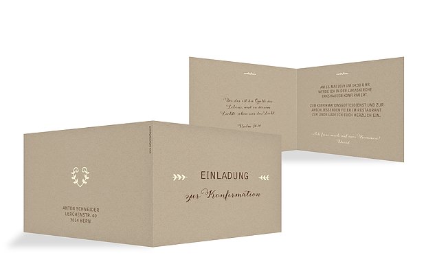 Konfirmationseinladung Rustic Love