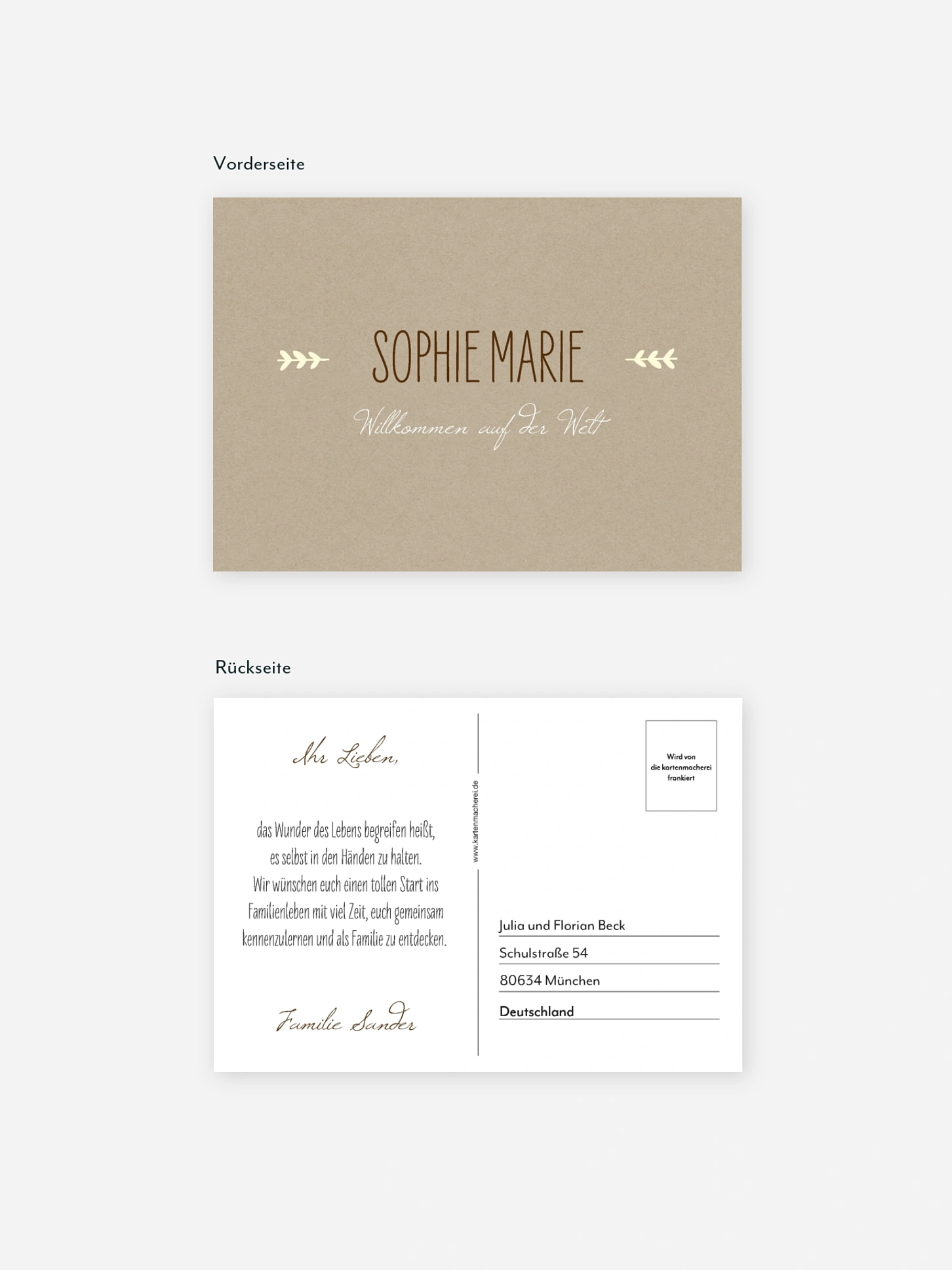 Postkarte Direktversand Rustic Love