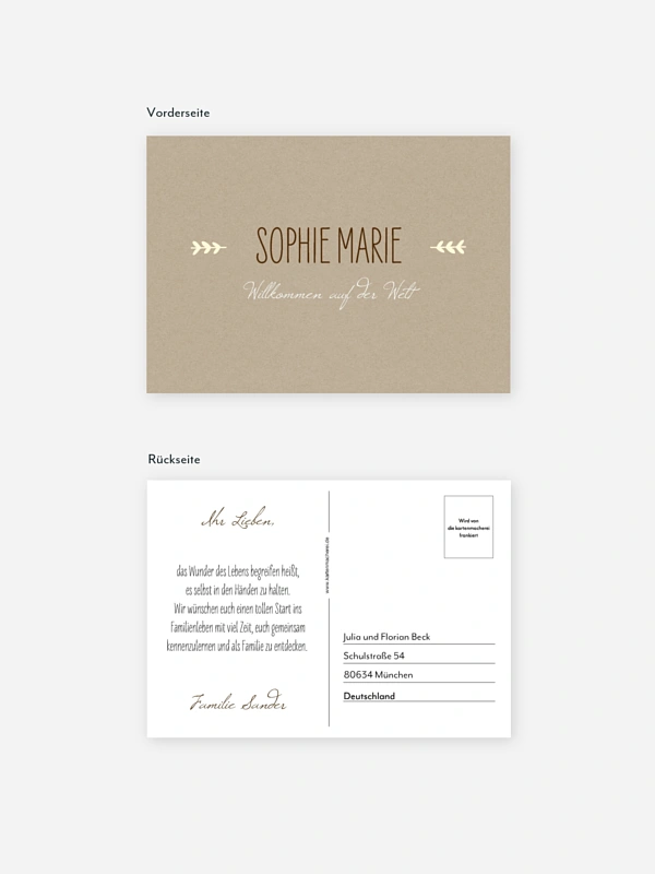 Postkarte Direktversand Rustic Love