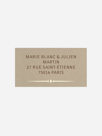 Étiquette destinataire mariage Rustic Love