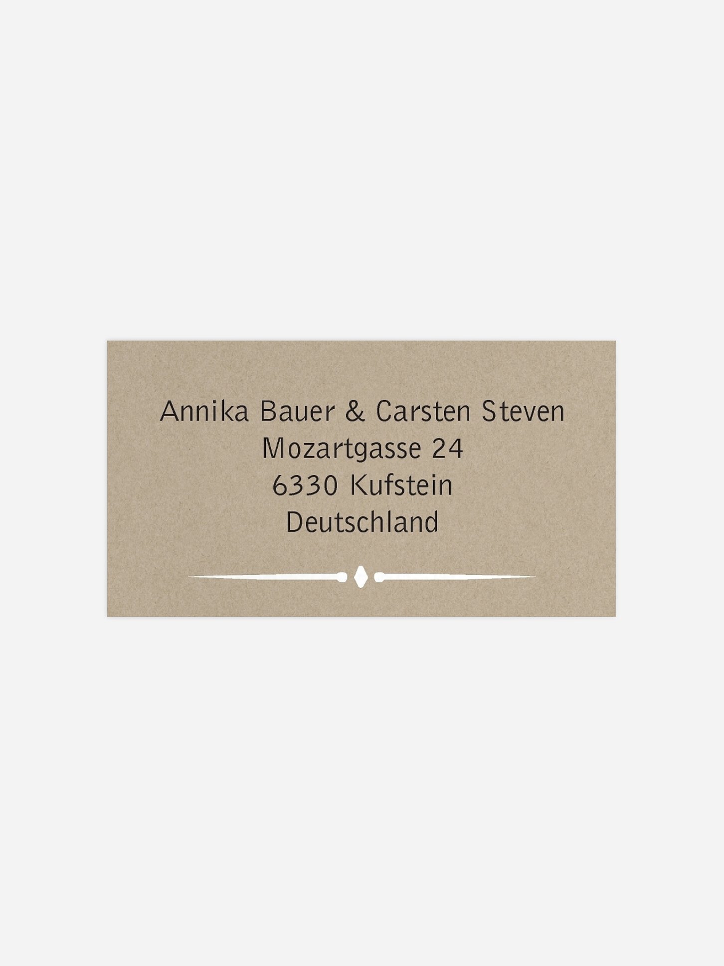 Empfängeraufkleber Silberhochzeit Rustic Love