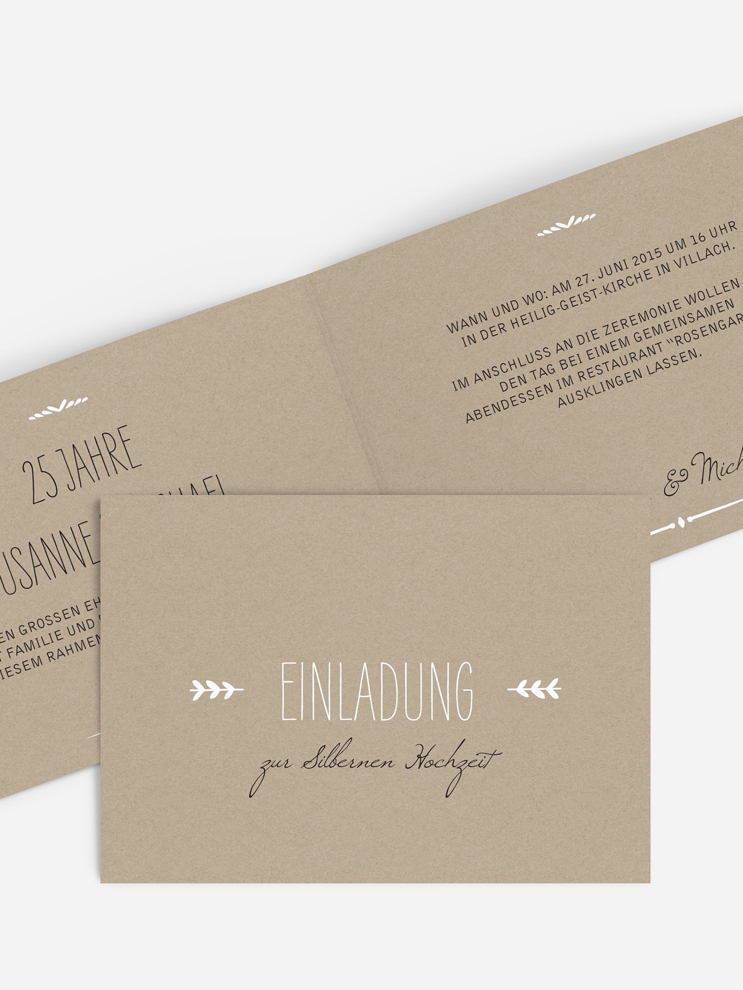 Einladung zur Silberhochzeit Rustic Love