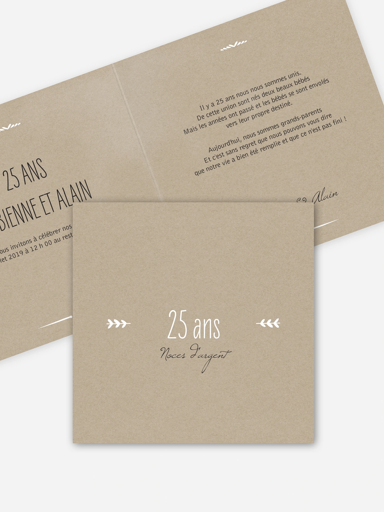 Invitation anniversaire mariage 25 ans Rustic Love