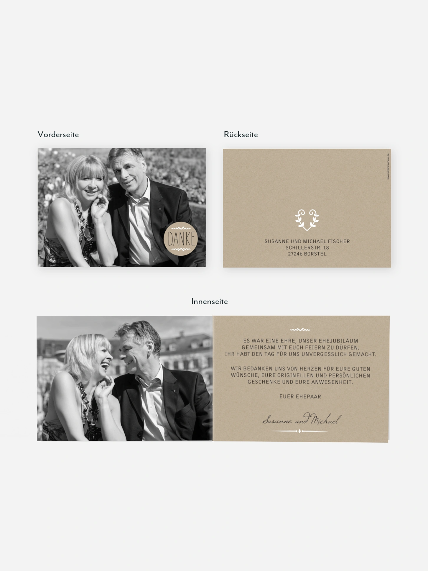 Danksagung zur Silberhochzeit Rustic Love