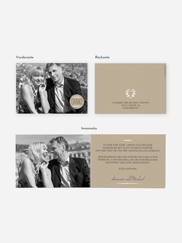 Danksagung zur Silberhochzeit Rustic Love