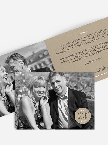 Danksagung zur Silberhochzeit Rustic Love