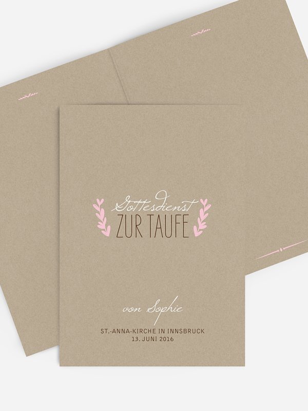 Kirchenheft Taufe Rustic Love