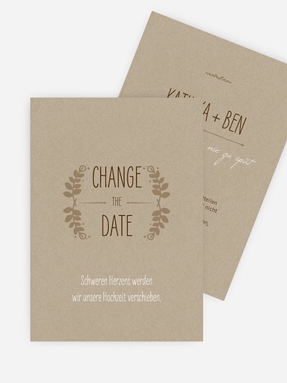 Change-the-Date Karte Rustic Love