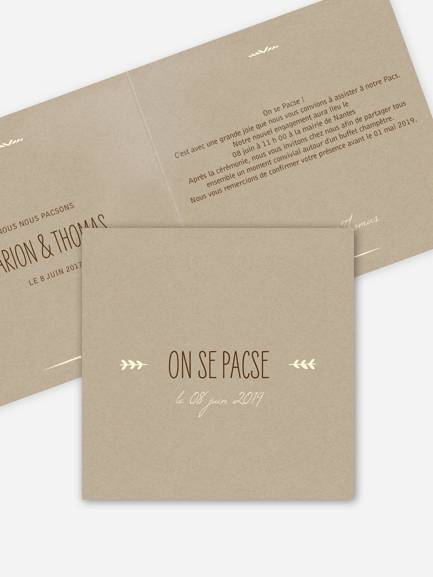 Faire-part PACS Rustic Love
