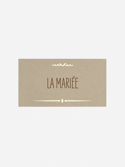 Marque-place autocollant mariage Rustic love