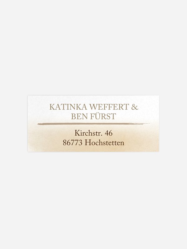 Absenderaufkleber Hochzeit Watercolour