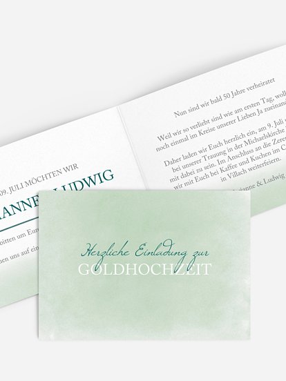Einladung zur Goldenen Hochzeit Watercolour