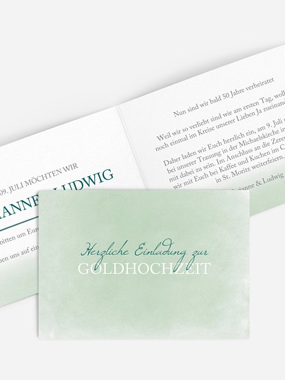 Einladung zur Goldenen Hochzeit Watercolour