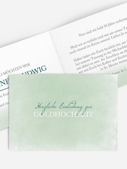 Einladung zur Goldenen Hochzeit Watercolour