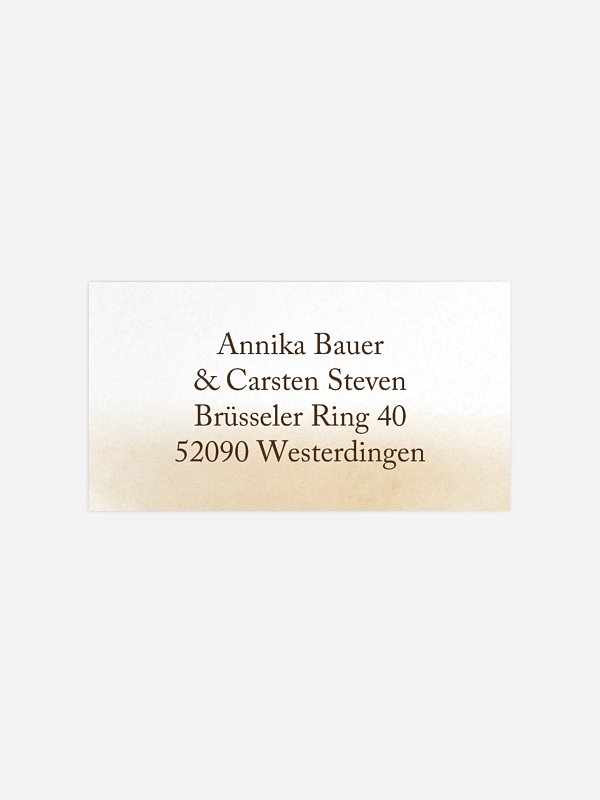 Empfängeraufkleber Hochzeit Watercolour
