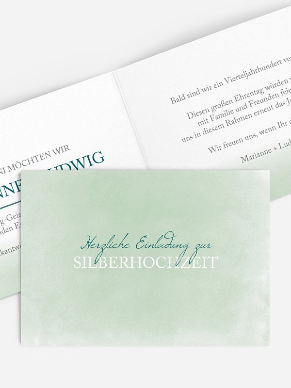 Einladung zur Silberhochzeit Watercolour