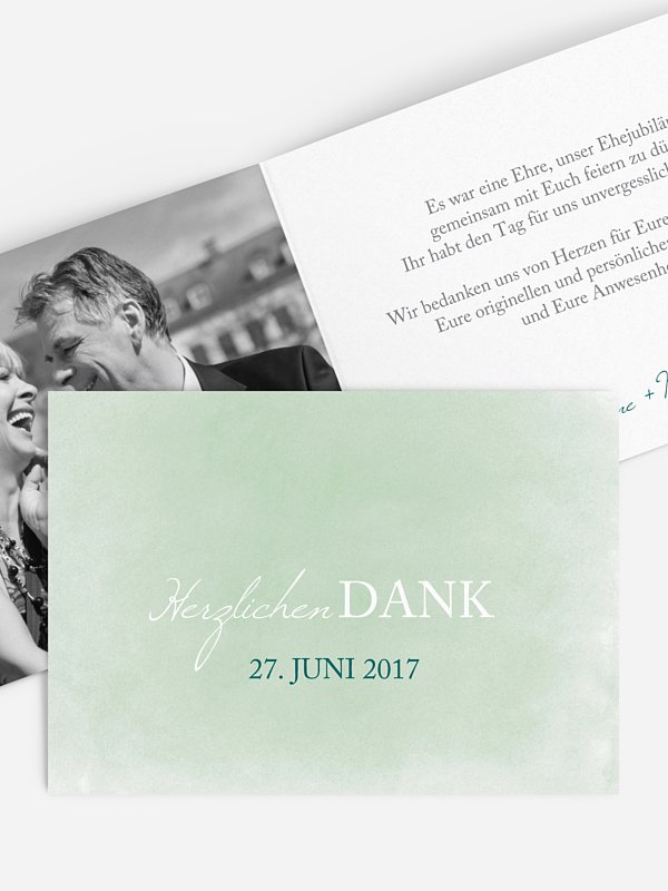 Danksagung zur Silberhochzeit Watercolour
