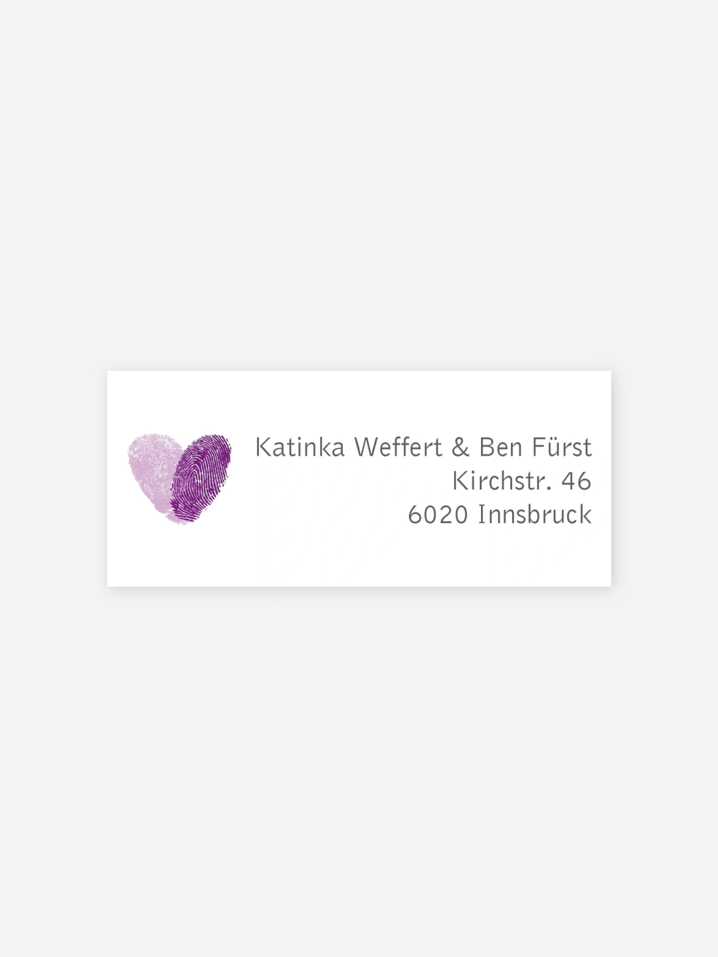 Absenderaufkleber Hochzeit Fingerprint