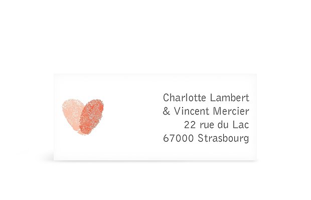 Étiquette expéditeur mariage Histoire de coeur