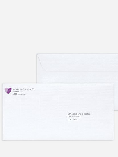 Bedruckter Briefumschlag Hochzeit Fingerprint
