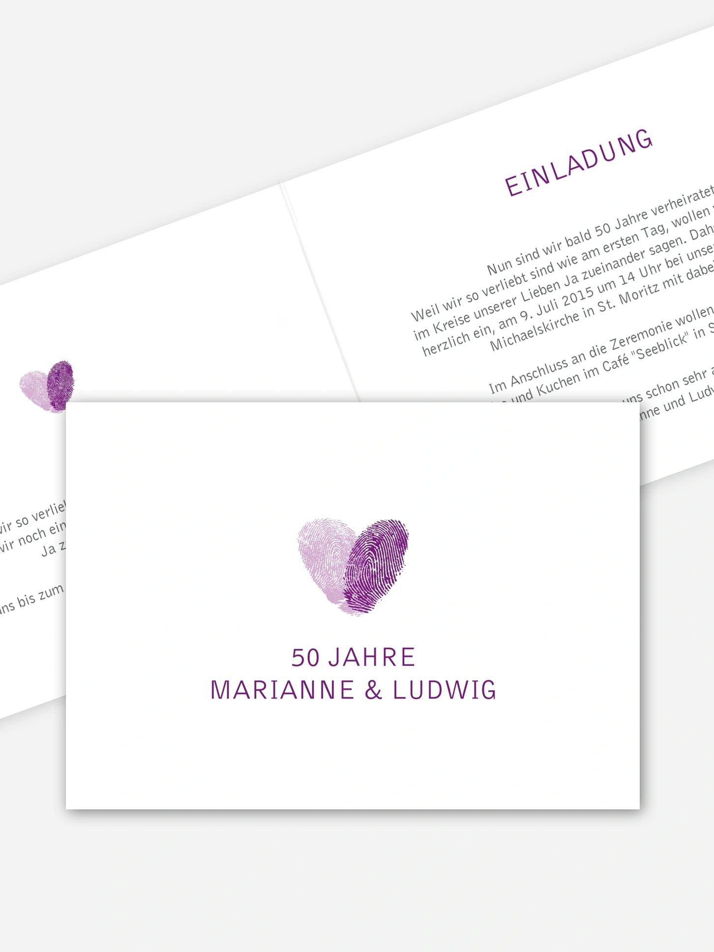 Einladung zur Goldenen Hochzeit Fingerprint