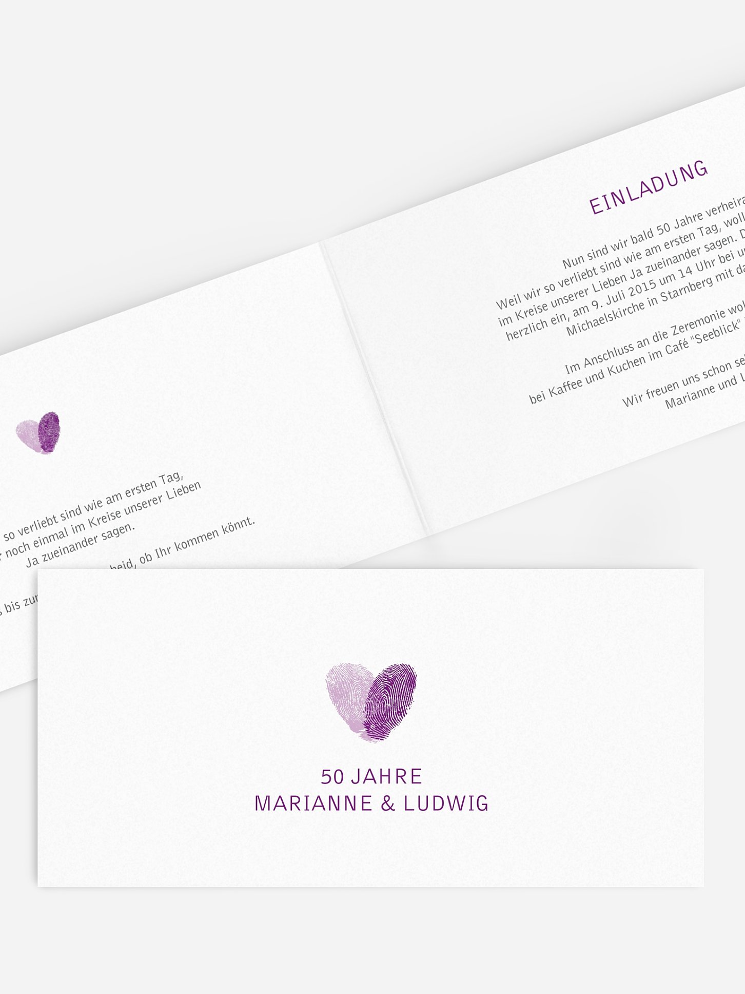 Einladung zur Goldenen Hochzeit Fingerprint