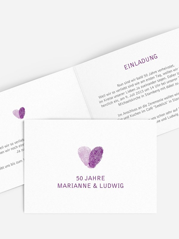 Einladung zur Goldenen Hochzeit Fingerprint