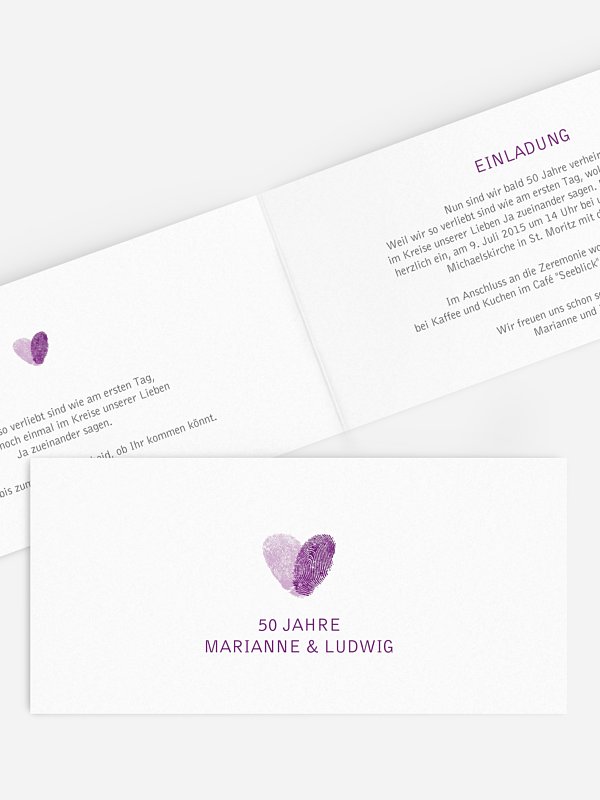Einladung zur Goldenen Hochzeit Fingerprint
