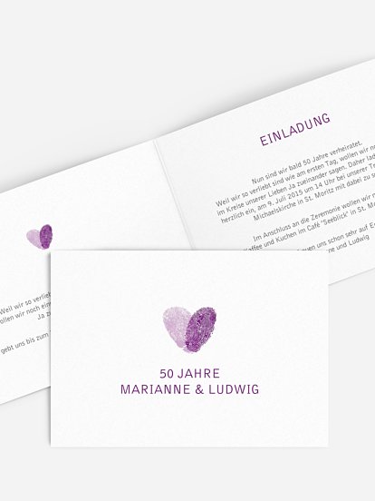 Einladung zur Goldenen Hochzeit Fingerprint