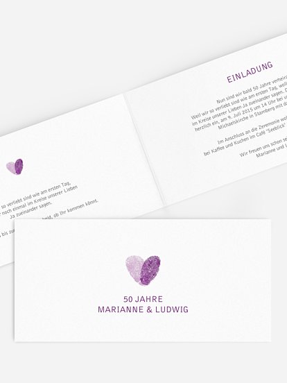 Einladung zur Goldenen Hochzeit Fingerprint