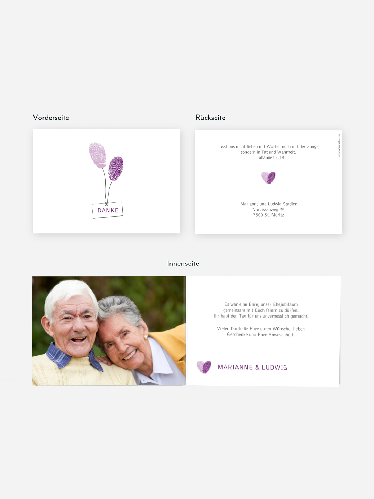 Danksagung zur Goldenen Hochzeit Fingerprint