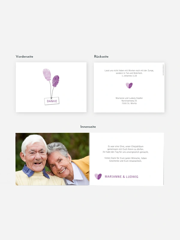 Danksagung zur Goldenen Hochzeit Fingerprint