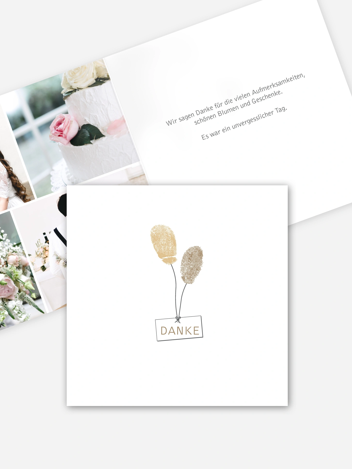 Dankeskarte Hochzeit Fingerprint