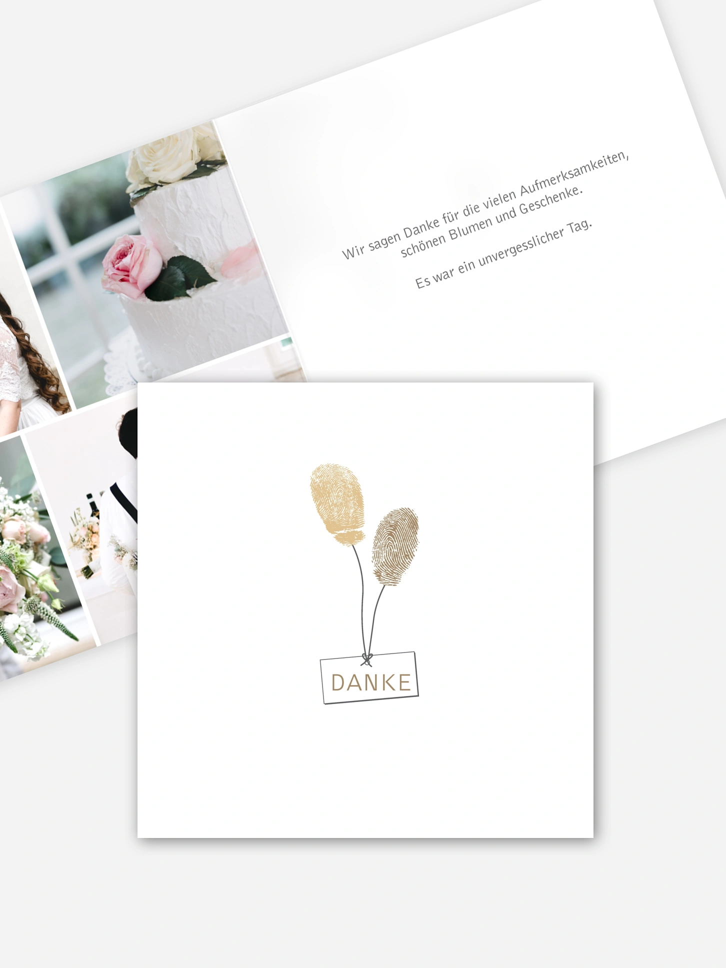 Dankeskarte Hochzeit Fingerprint