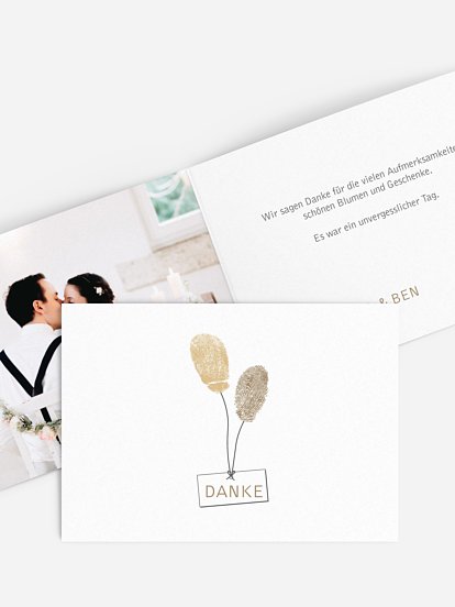 Dankeskarte Hochzeit Fingerprint